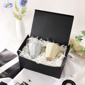 JINMING 10 Gift Boxes 9.5x6.5x4 Inches Gift Boxes with Lids, Matte Black Gift Boxes Bulks for Father's Day, Wedding, Party, Birthday, Groomsman Proposal Boxes for Light Gifts