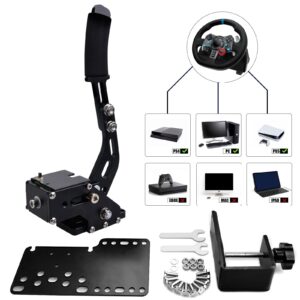 cnraqr pc/ps4/ps5 racing game usb handbrake 16bit sim for racing games, compatible with g29 simulate linear handbrake realize switch control（with fixing clip and plate