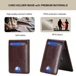 KIHUWEY for MagSafe Wallet Card Holder with Magnetic, Mag Safe Leather Detachable Kickstand RFID Wallet for iPhone 15/14 Pro Max/14 Pro/14/14 Plus/13/12 Series Not for iPhone 13/12 Mini (Brown)