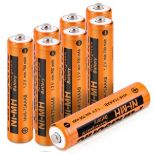 inf·aaa·l 8pcs hhr-75aaa ni-mh rechargeable battery for panasonic aaa cordless phones batteries, 700mah