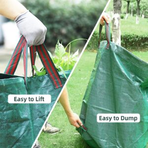 IWNTWY 2-Pack 132 Gallons Leaf Bags, Reusable Yard Waste Bags, Heavy Duty Upright Lawn Bags with 4 Handles for Garden Leaves and Waste Collection, Lightweight Portable Yard Trash Bag