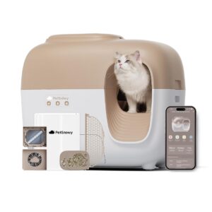 PetSnowy (2024 Premium Version with Mini Mesh) Snow+ Self Cleaning Automatic Litter Box with Zero Odor TiO2 System Automatic Cat Litter Box Self Cleaning for 3.3-20 lbs