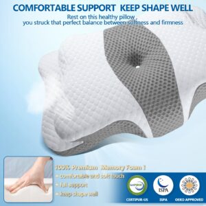 5X Pain Relief Cervical Pillow for Neck and Shoulder Support,Ear Piercing Pillow Design Cervical Memory Foam Pillows, Orthopedic Ergonomic Neck Pillow,Contour Bed Pillow for Side,Back,Stomach Sleeper…