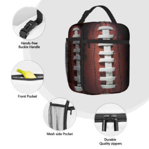 Football Lunch Bag for Women Men, Insulated Reusable Lunch Box for Work Office School Picnic - Portable Lunch Tote Bag Cooler Bag