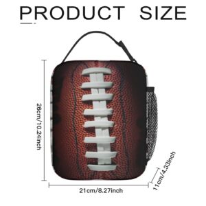 Football Lunch Bag for Women Men, Insulated Reusable Lunch Box for Work Office School Picnic - Portable Lunch Tote Bag Cooler Bag