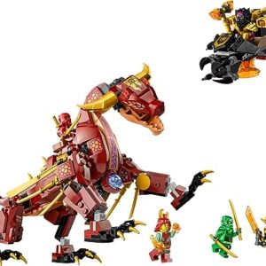 LEGO NINJAGO Heatwave Transforming Lava Dragon 71793 Building Toy Set, Features a Ninja Dragon, a Hovercraft Vehicle and 5 Minifigures, Lava Dragon Toy for Kids Ages 8+ Who Love Ninja Adventures