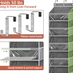 MISSLO Over the Door Organizer Hanging Storage with 6 Large Pockets 12 Side Pockets Closet Door Organizer Heavy Duty Baby Organization for Bathroom, Pantry, Bedroom, Nursery, Clothes, Toys, Diapers