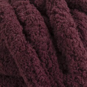 HOMBYS Wine Red Chunky Chenille Yarn for Crocheting, Bulky Thick Fluffy Yarn for Knitting,Super Bulky Chunky Yarn for Hand Knitting Blanket, Soft Plush Yarn, 8 Jumbo Pack (27 yds,8 oz Each Skein)