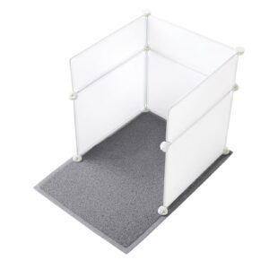 meexpaws cat litter box enclosure splash guard large l19×w19×h20 in with cat litter mat easy clean (white)