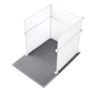 MEEXPAWS Cat Litter Box Enclosure Splash Guard Large L19×W19×H20 in with Cat Litter Mat Easy Clean (White)