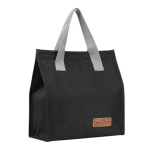 Lunch Bag Insulated, Lunch Box Bag, Reusable Lunch Tote Bag, Lunch Box Container Bag Insulated for Women, Men, Work, Office, Travel -Black