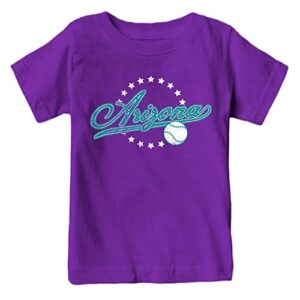 arizona baseball vintage kid's fan t-shirt (purple shirt, ym)