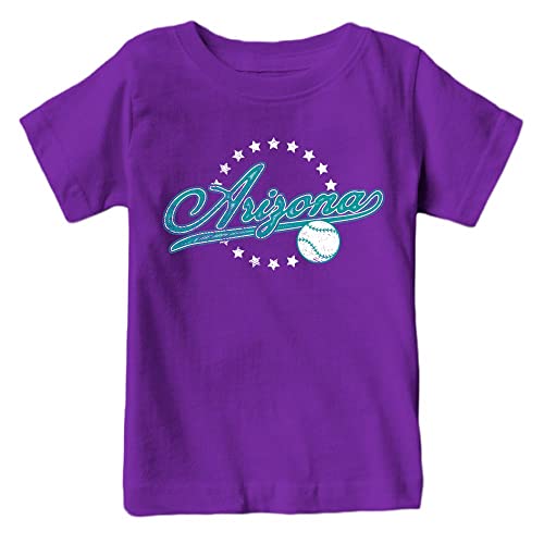 Arizona Baseball Vintage Kid's Fan T-Shirt (Purple Shirt, YM)