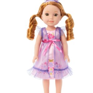 American Girl WellieWishers 14.5-inch Doll Royal Ruffles Nightie & Robe Outfit with a Tiara Headband, For Ages 4+