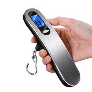 luggage scale 50kg/110lb, txy portable lcd display electronic scale weight balance suitcase travel bag hanging steelyard scale tool with hook