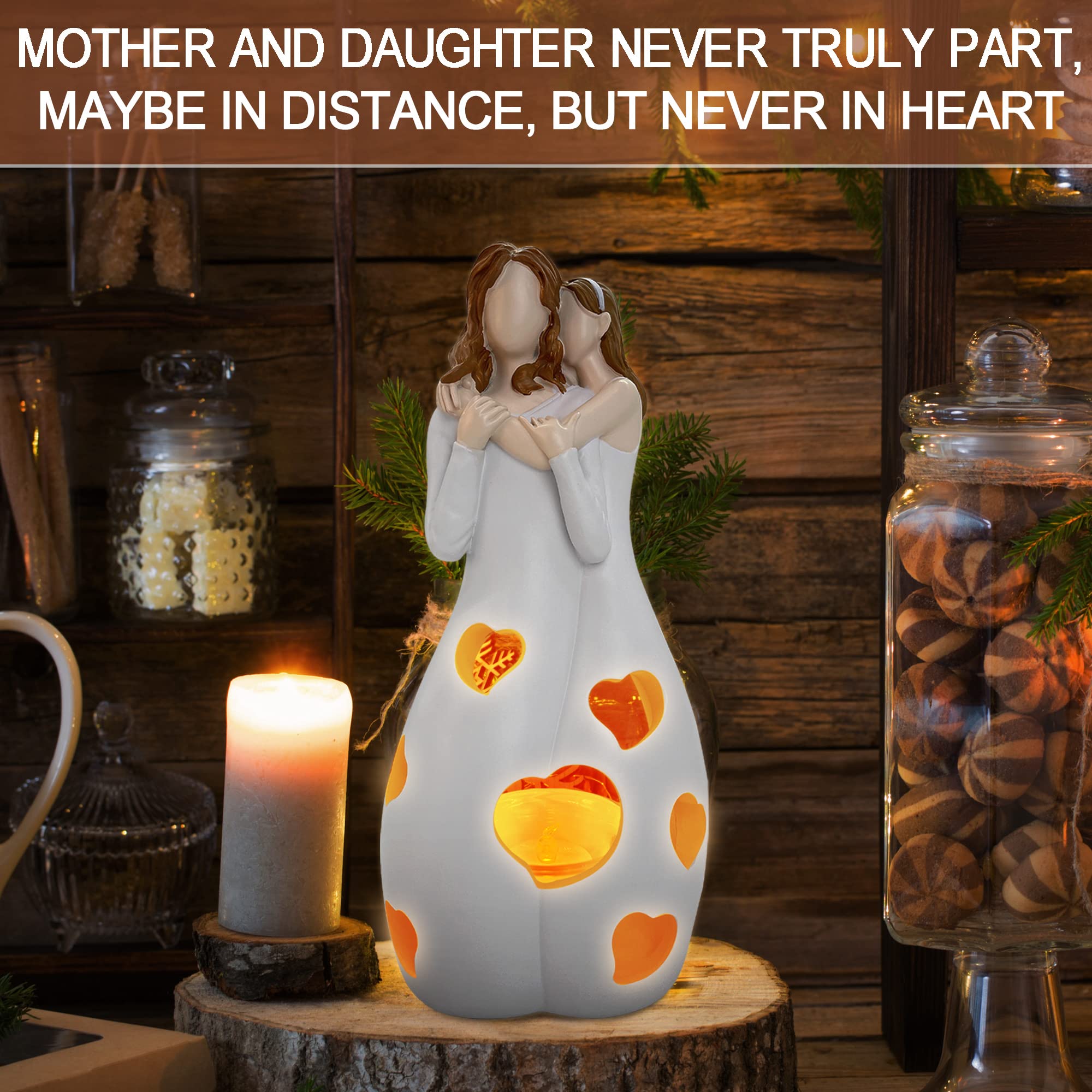 Gifts for Mom, Mom Gifts from Daughters, Moms Birthday Gifts from Daughter/Son - Candle Holder with Flameless LED Candle, Birthday Gift for Mom, Unique Daughter Gift from Mom on Mothers Day