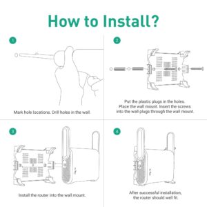 GL.iNet WiFi Router Holder Wall Mount with Screws, Compatible with GL-A1300 (Slate Plus), GL-SFT1200 (Opal), GL-MT1300 (Beryl) Router, Networking Device Bracket, Easy to Install (White)