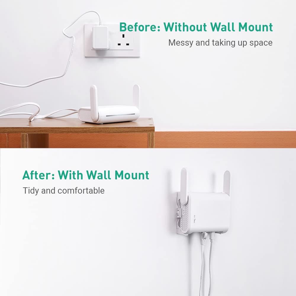 GL.iNet WiFi Router Holder Wall Mount with Screws, Compatible with GL-A1300 (Slate Plus), GL-SFT1200 (Opal), GL-MT1300 (Beryl) Router, Networking Device Bracket, Easy to Install (White)