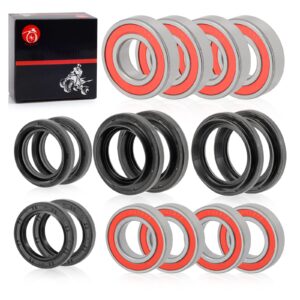 Front Rear Wheel Bearing Seals Kits 2005-2013 for Yamaha Rhino 450 660 700 YXR450 YXR660 YXR700