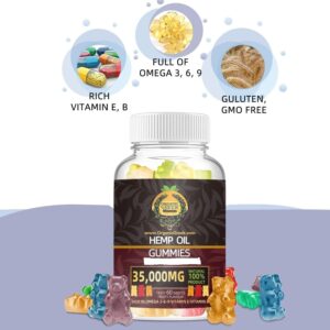 Organic Greek : Premium High Potency Hemp Gummy Bears and Natural Vitamins,Muscle Relax, Sleep Calm, Stress Relief USA