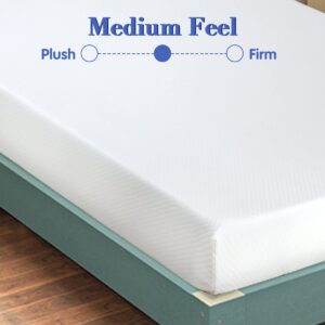 Queen Mattress, 10 Inch Gel Memory Foam Mattress for Cool Sleep & Pressure Relief, Medium Firm RV Daybed Mattress for Kid Adults, Bed-in-a-Box, CertiPUR-US Certified