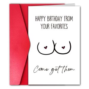 gyysweetus funny husband birthday card, sexy birthday gift, rude bday card for boyfriend, humorous birthday card from wife girlfriend (come get them)