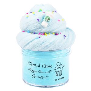 Sky Blue Cloud Slime, Girls and Boys Scented Slime Stress Relief Toy, Super Soft and Non-Sticky, for Party Favors, Birthday Gifts, School Education(7oz 200ml)