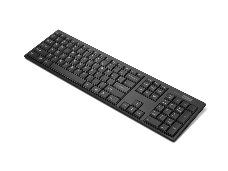 Lenovo – Wireless Compact Keyboard– 100 Cordless Keyboard for PC, Laptop with Windows – Cordless Connection – Silent Key Clicks, Black