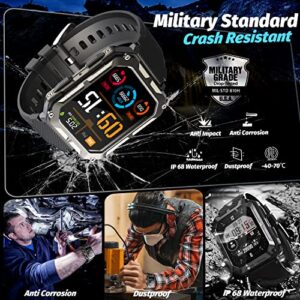 HOFIT Smart Watch, Bluetooth Call(Answer/Make Call) Mens Watches, Christmas/Birthday Gifts for Men, Military Rugged Smart Watches, HD Touch Screen, Fitness Watch for Android iOS, Activities Tracker