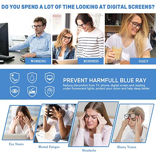 AIMISUV 5 Pack Reading Glasses for Women Men, Blue Light Blocking Computer Readers UV Glare(Multicolor, 1.5x)