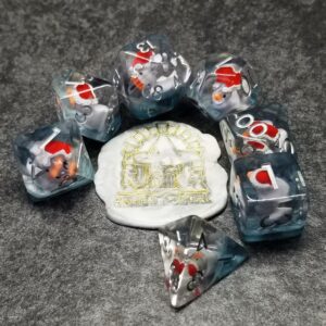 Sage's Portal Animal Familiars Resin DND Dice Set Polyhedral Dice Set for Dungeons and Dragons RPG Pathfinder Tabletop TTRPG (Festivus Duck)