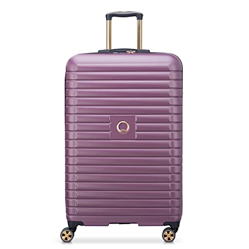 DELSEY Paris Cruise 3.0 Hardside Expandable Luggage with Spinner Wheels, Plum, Checked-Large 28 Inch