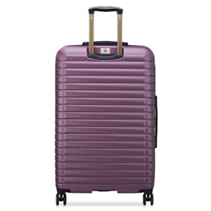 DELSEY Paris Cruise 3.0 Hardside Expandable Luggage with Spinner Wheels, Plum, Checked-Large 28 Inch