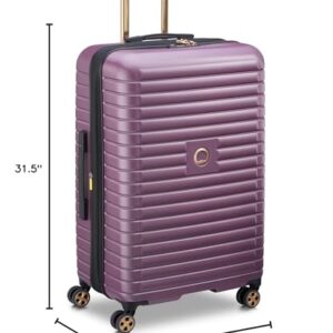 DELSEY Paris Cruise 3.0 Hardside Expandable Luggage with Spinner Wheels, Plum, Checked-Large 28 Inch