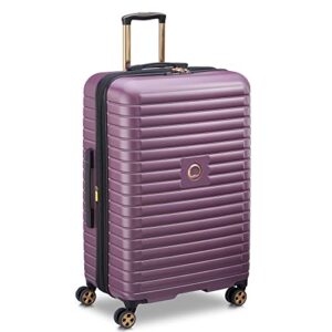 DELSEY Paris Cruise 3.0 Hardside Expandable Luggage with Spinner Wheels, Plum, Checked-Large 28 Inch