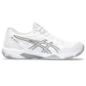 asics women's gel-rocket 11 volleyball shoes, 7, white/pure silver