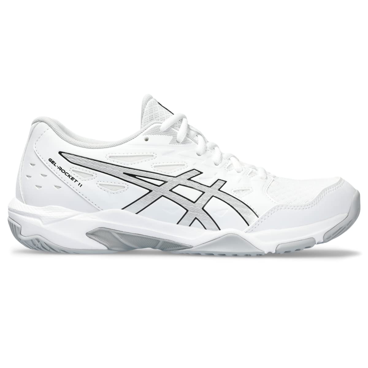 ASICS Women's GEL-ROCKET 11 Volleyball Shoes, 7, WHITE/PURE Silver