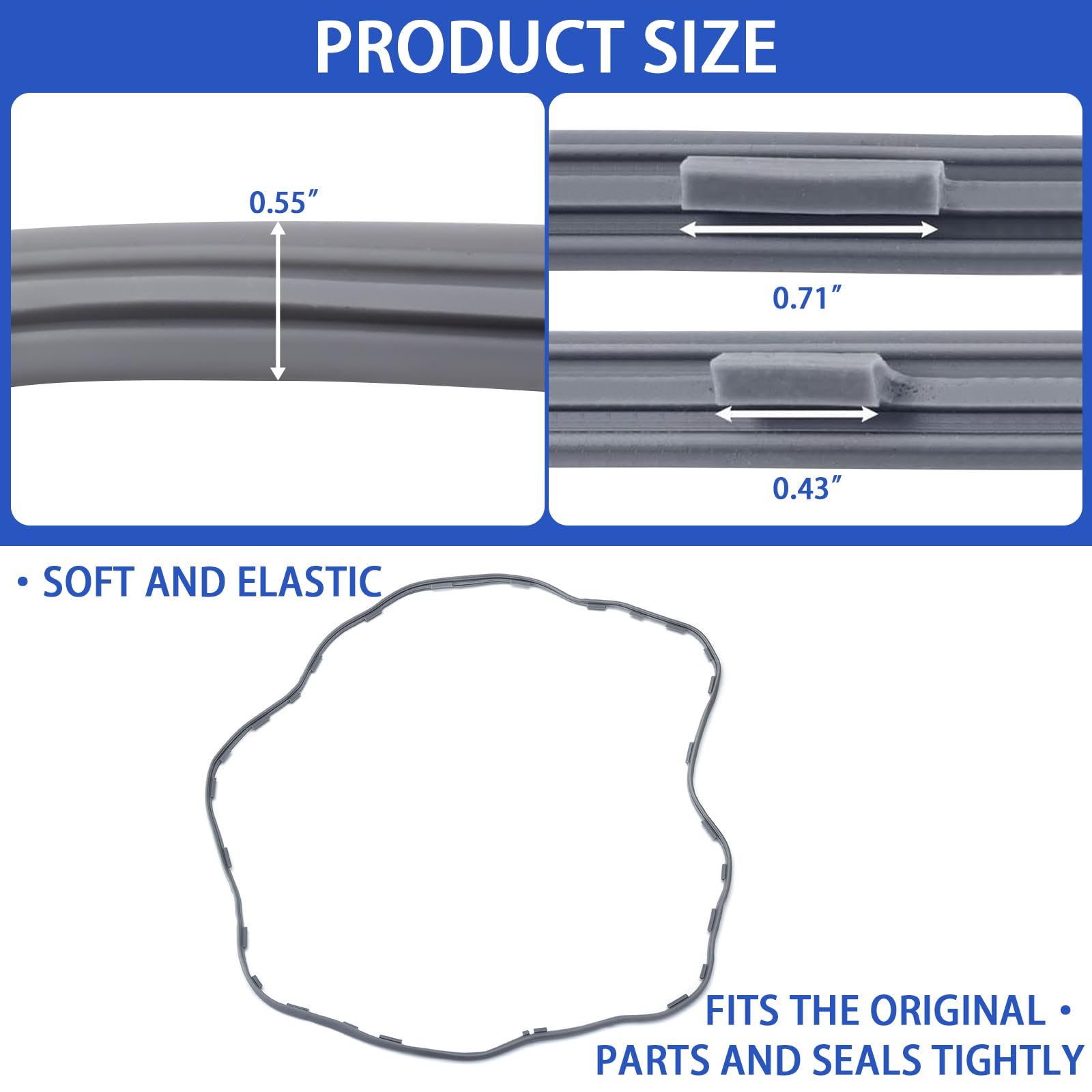 DC62-00344A Dryer Front Panel Air Seal Compatible With Samsung Dryer Some Models Fit for DV48H7400GW DV400GWHDWR, Replacement For 3992255 AP5916629 PS4276050 EAP4276050