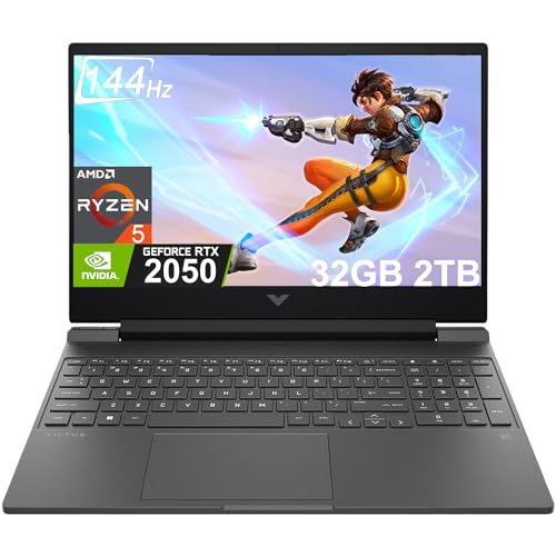 HP Victus 15 Gaming Laptop (15.6" FHD 144Hz IPS, AMD Ryzen 5 7535HS, 32GB DDR5 RAM, 2TB PCle SSD, NVIDIA GeForce RTX 2050 4GB, (6-Core Beat i7-11800H)) Backlit KB, Wi-Fi 6, Webcam, Win 11 Home, 2024