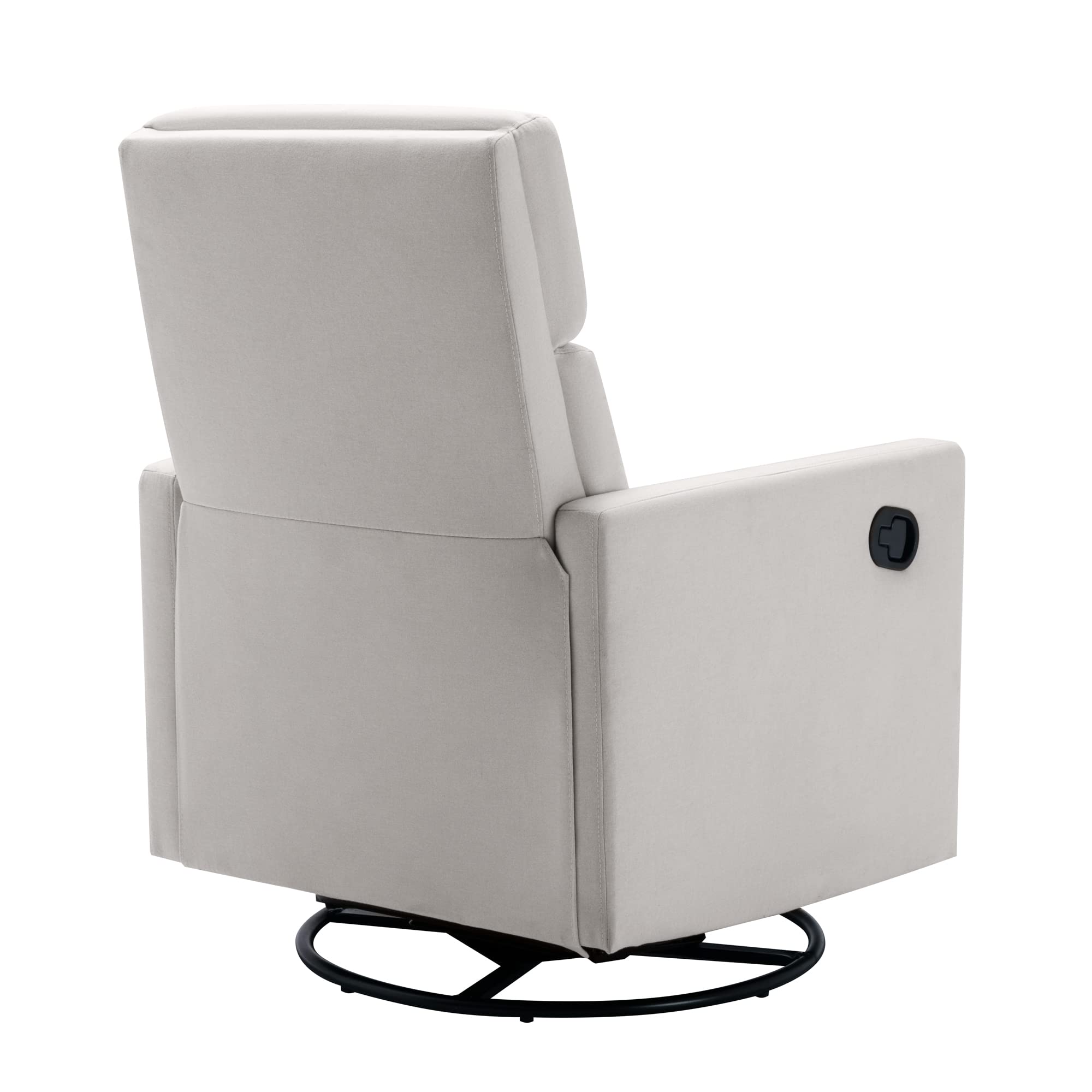 Swivel Recliner Chair, Glider Chair for Nursery, Upholstered Theater Seating, Modern Rocker Recliner Chair, Swivel Single Sofa Reclining Lounge Chair, Beige