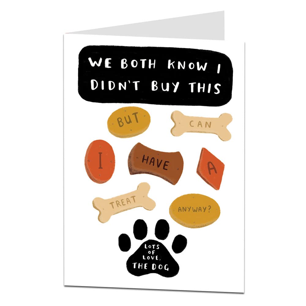 LimaLima Funny Birthday Card From The Dog Perfect For Dad Mom Son Daughter Wife Boyfriend Husband