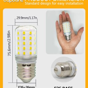 Tupolife E26 Refrigerator Light Bulb AC100-265v 3.5w Replacement Compatible with Frigidaire Appliance Fridge LED Lamp, 4W 40W Equivalent Cool White 6000K, 2 Pack