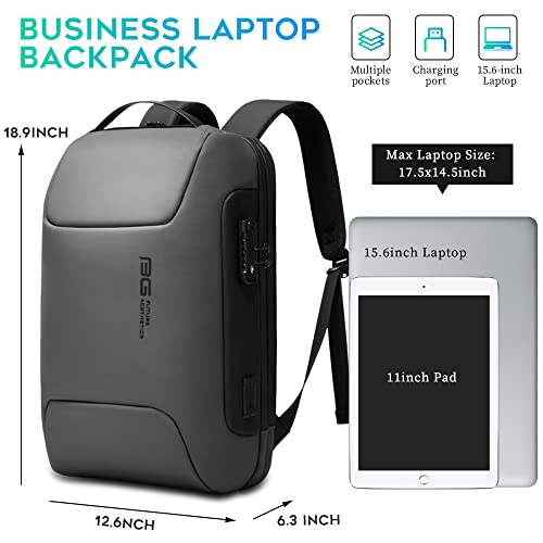 BANGE Anti Theft Backpack，Smart Business Laptop Fits 15.6 Inch Notebook, Work Backpack with USB Charging Port for Men and Women…