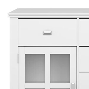 SIMPLIHOME Artisan SOLID WOOD 54 Inch Wide Contemporary Sideboard Buffet in White, For the Dining Room and Kitchen