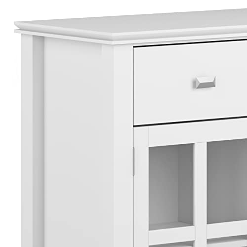 SIMPLIHOME Artisan SOLID WOOD 54 Inch Wide Contemporary Sideboard Buffet in White, For the Dining Room and Kitchen