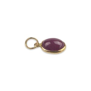 Ruby (Natural) Charm 8x6 Oval Cabochon Handmade In 14k Yellow Gold 2.00 Carats