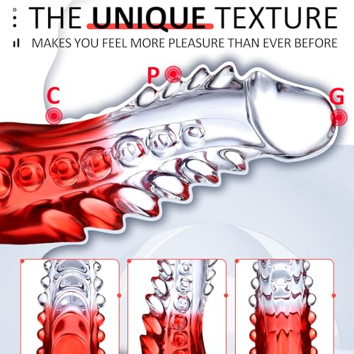 Clear Monster Dildos Sex Toy- 8.8 Inch Realistic G-spot Dildo with Suction Cup for Hand-Free Play, Huge Monster Penis, Big Dildo Adult Sex Toys for Women Men and Couples