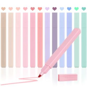 Utron 12pcs Bible Highlighters, Bible Highlighters No Bleed, Pastel Highlighter Set, Cute Highlighters, No Bleed Bible Highlighters Pastel (12 Color)