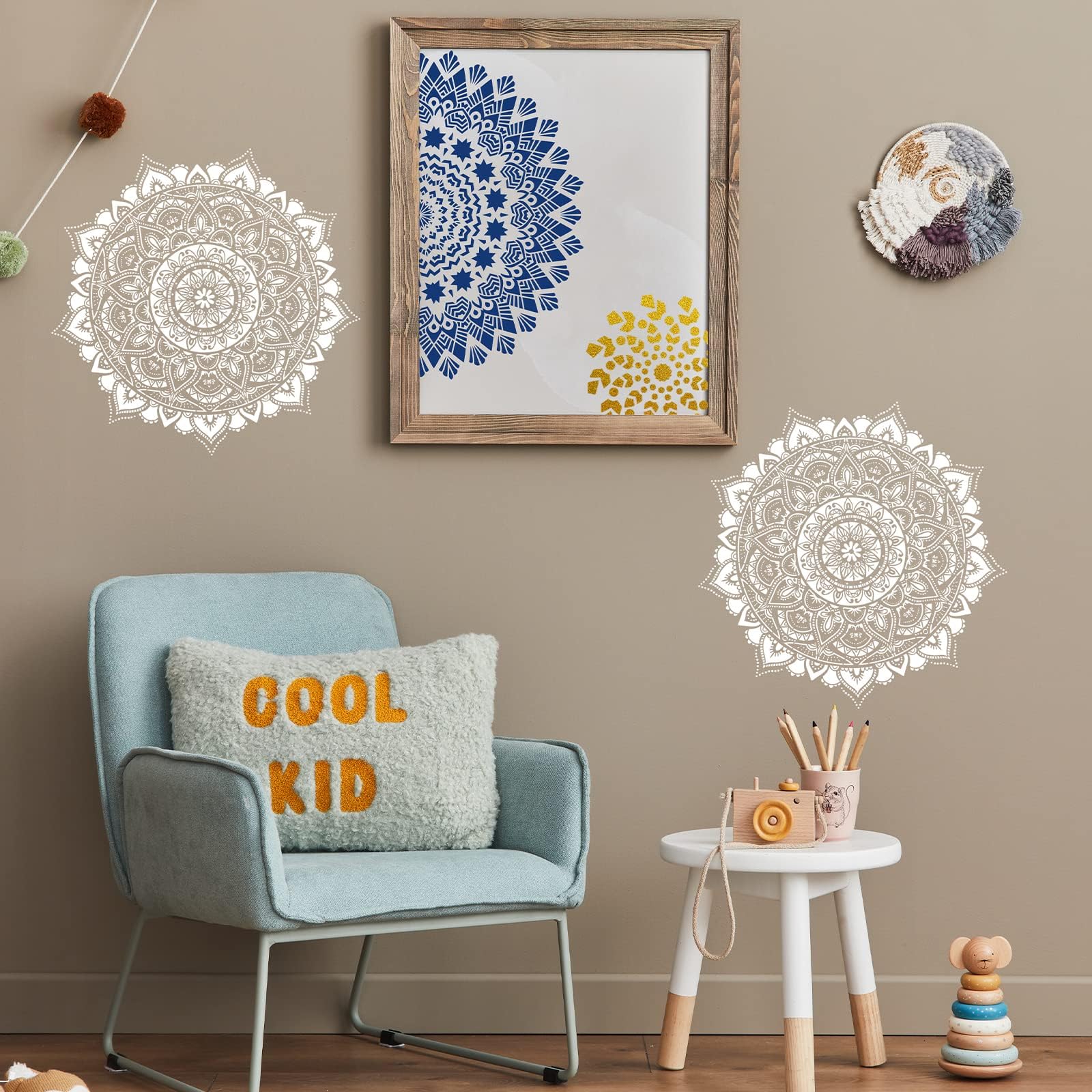 24 Pieces Mandala Stencil Reusable Mandala Painting Templates Floral Design Stencil Mandala Drawing Craft Stencil for DIY Wall, Tile, Furniture, Canva, Outdoor Indoor Decoration