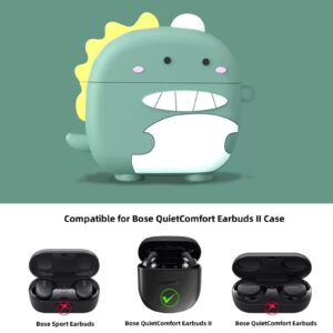 CASEVERSE Case for Bose QuietComfort Earbuds II/Bose QuietComfort Ultra, Cute 3D Silicone Cute Cartoon Dinosaur Protective Headphones Covers for Kids Girls Boys